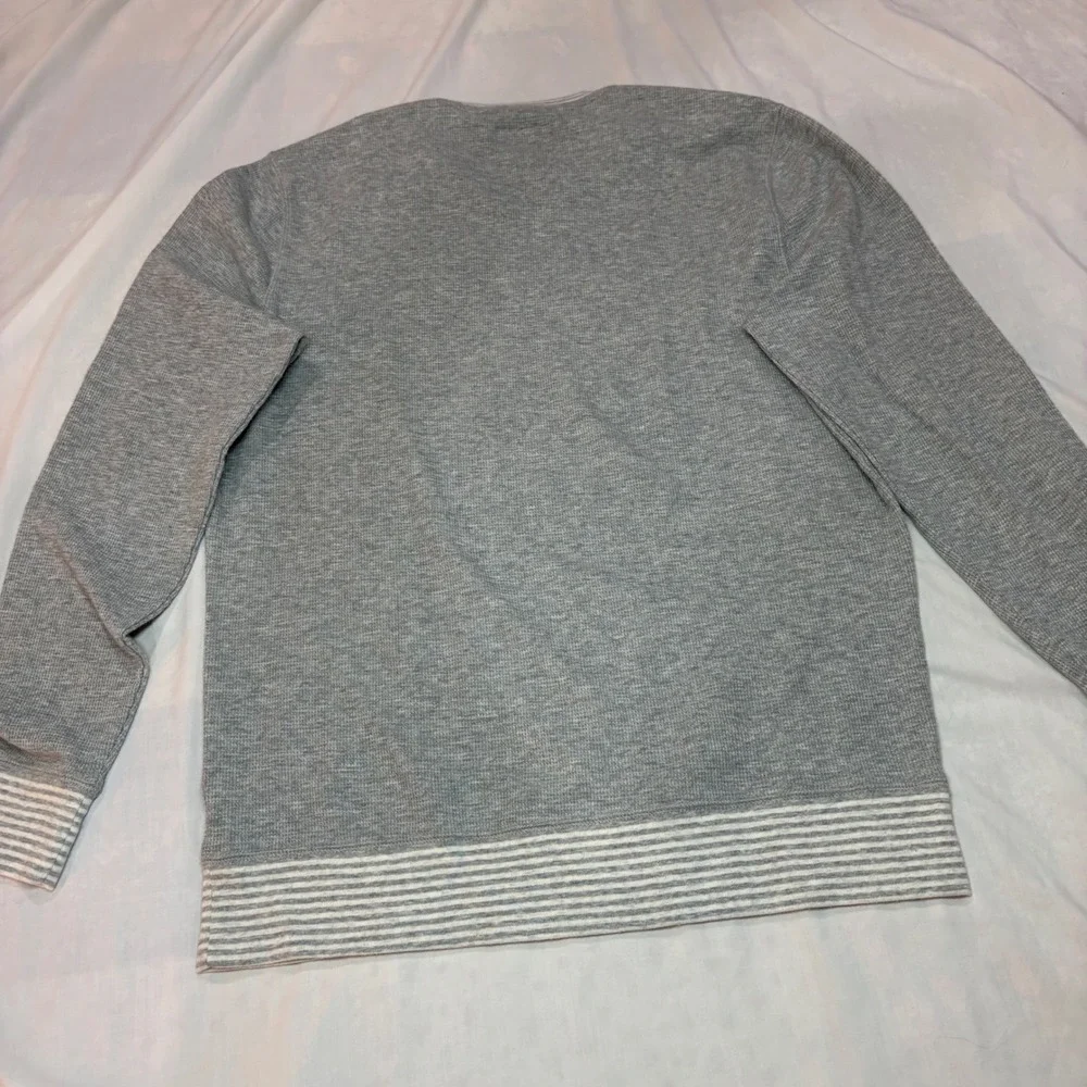 Polo Ralph Lauren Mens Gray Waffle Knit Thermal Eagle Graphic Sleepwear Top M